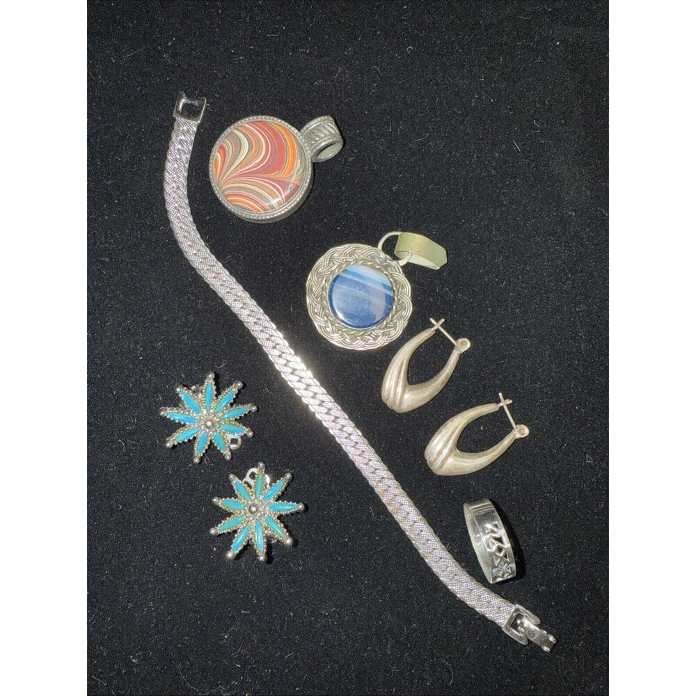 SILVER 925 Pendants Stones Rocks MONET Bracelet Earrings